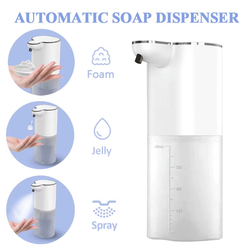 Automatic Soap Dispenser Ouchless Foaming Soap Dispenser 400Ml USB Rechargeable Electric 4 Level Adjustable Foam Soap Dispenser